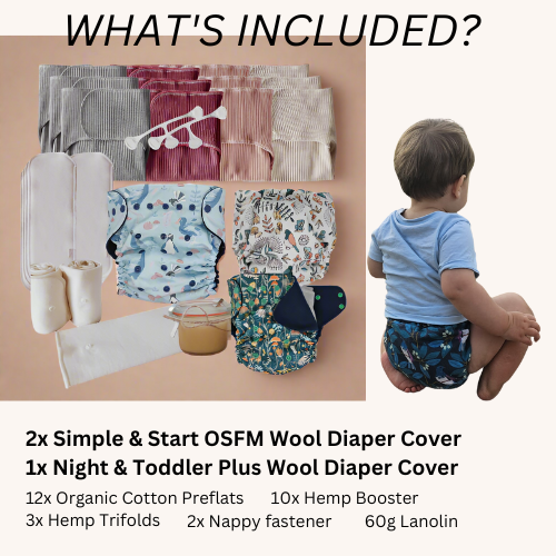 Detail of whats included in a part time nappy bundle